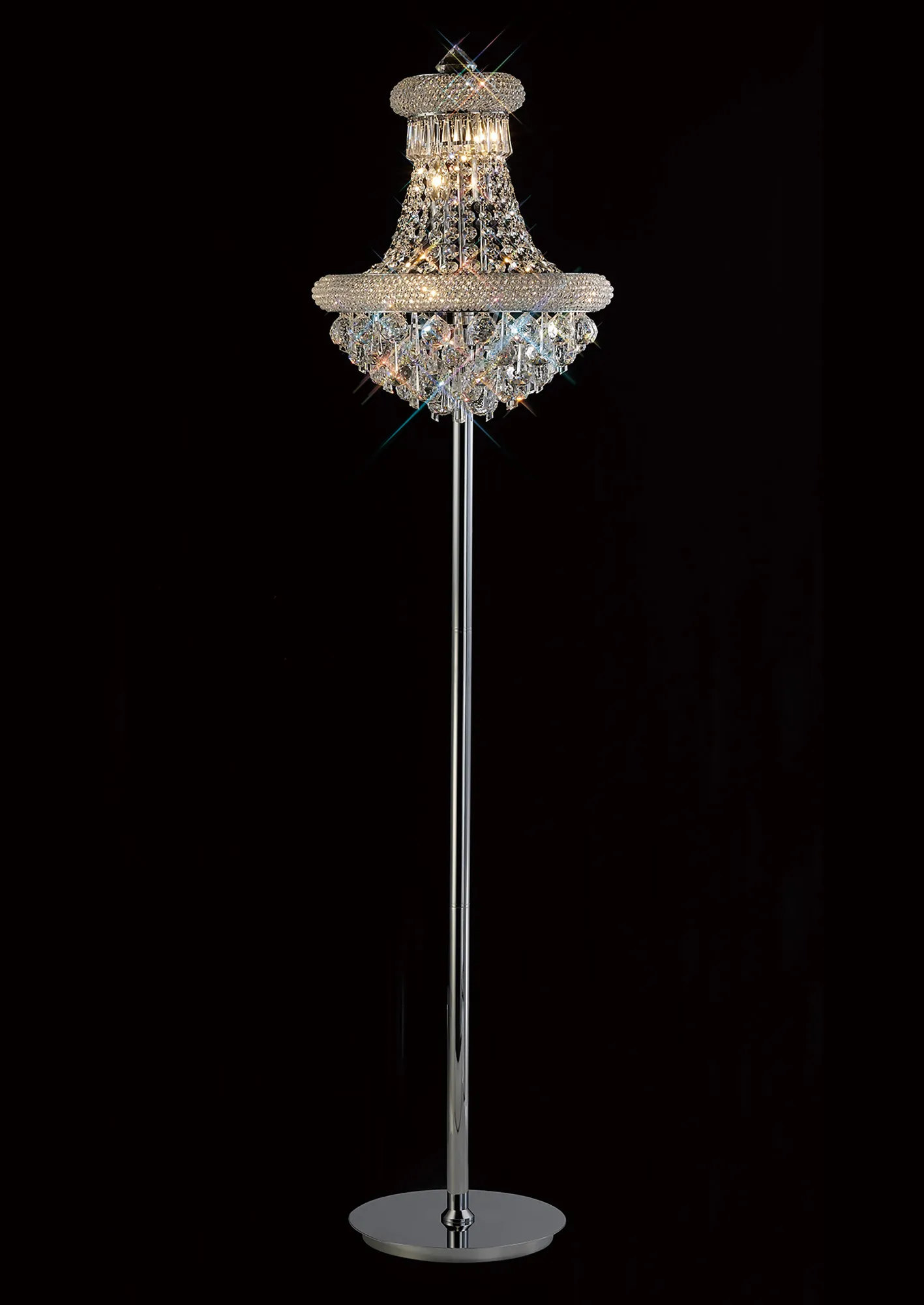 Alexandra Polished Chrome Crystal Floor Lamps Diyas Designer Floor Lamps 